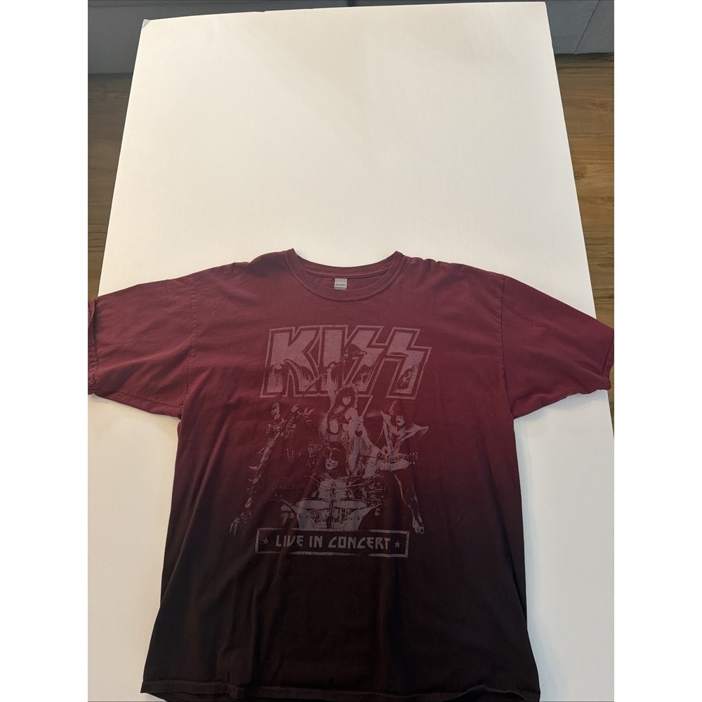 M36 Kiss Live In Concert T-shirt Size 3XL Maroon Tie Dye Rock Band